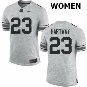 NCAA Ohio State Buckeyes Women's #23 Michael Hartway Gray Nike Football College Jersey PRU8845AO